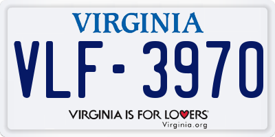 VA license plate VLF3970