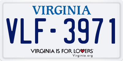 VA license plate VLF3971