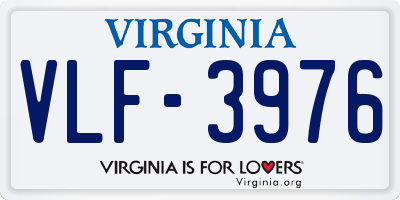 VA license plate VLF3976