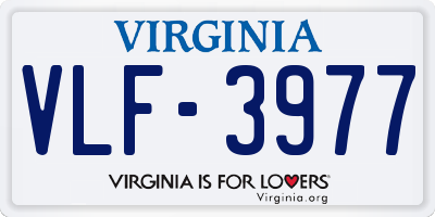 VA license plate VLF3977