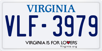 VA license plate VLF3979