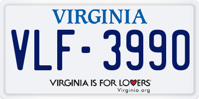 VA license plate VLF3990