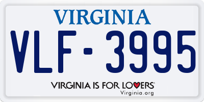 VA license plate VLF3995