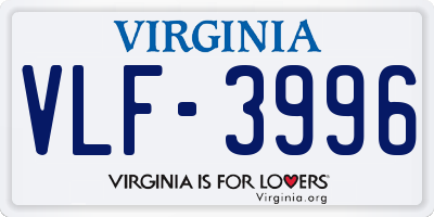 VA license plate VLF3996