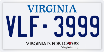 VA license plate VLF3999