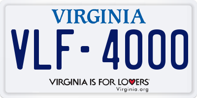 VA license plate VLF4000