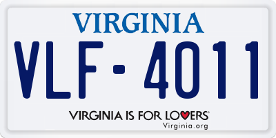 VA license plate VLF4011