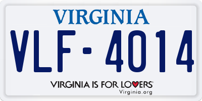 VA license plate VLF4014