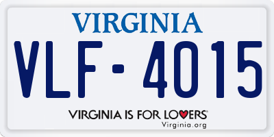 VA license plate VLF4015