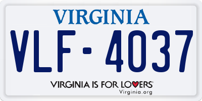 VA license plate VLF4037