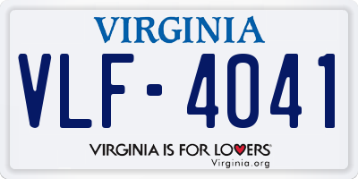 VA license plate VLF4041