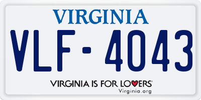 VA license plate VLF4043