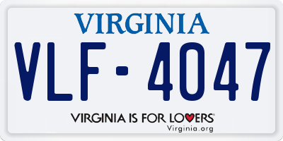 VA license plate VLF4047