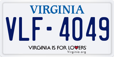 VA license plate VLF4049