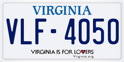 VA license plate VLF4050
