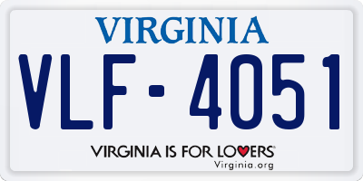 VA license plate VLF4051