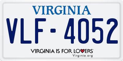 VA license plate VLF4052