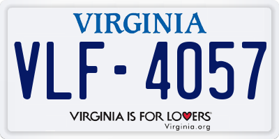 VA license plate VLF4057