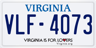 VA license plate VLF4073