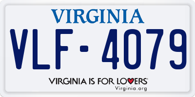 VA license plate VLF4079