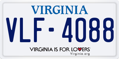 VA license plate VLF4088