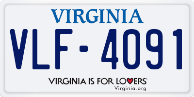 VA license plate VLF4091