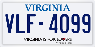 VA license plate VLF4099