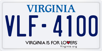 VA license plate VLF4100