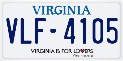 VA license plate VLF4105