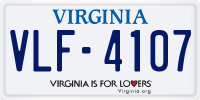 VA license plate VLF4107
