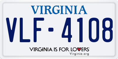 VA license plate VLF4108