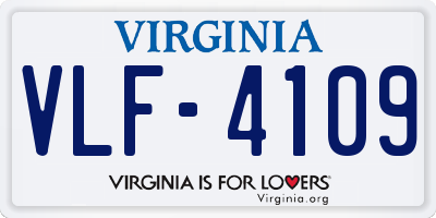 VA license plate VLF4109