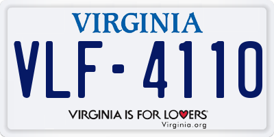 VA license plate VLF4110