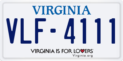 VA license plate VLF4111