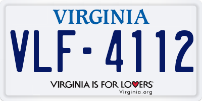 VA license plate VLF4112