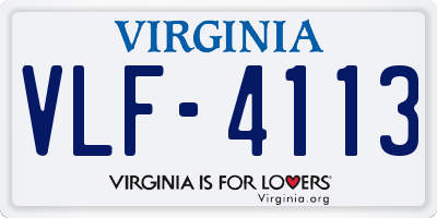 VA license plate VLF4113