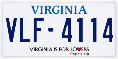 VA license plate VLF4114