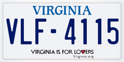 VA license plate VLF4115