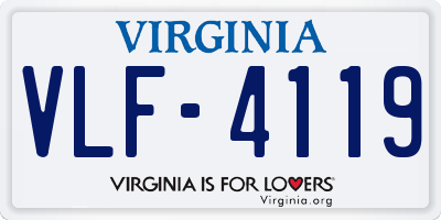 VA license plate VLF4119