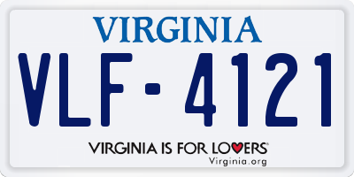 VA license plate VLF4121