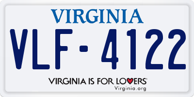 VA license plate VLF4122