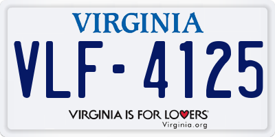 VA license plate VLF4125