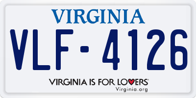 VA license plate VLF4126