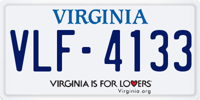 VA license plate VLF4133