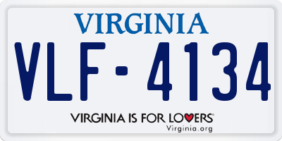 VA license plate VLF4134