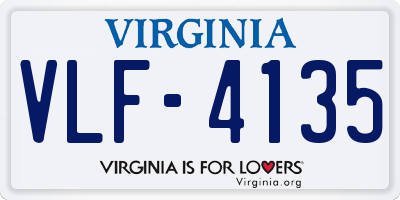 VA license plate VLF4135