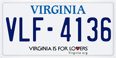 VA license plate VLF4136