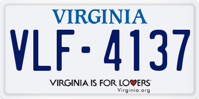 VA license plate VLF4137