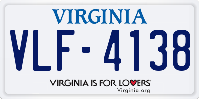 VA license plate VLF4138