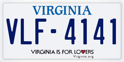 VA license plate VLF4141